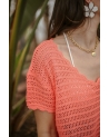 T-shirt En Crochet Corail