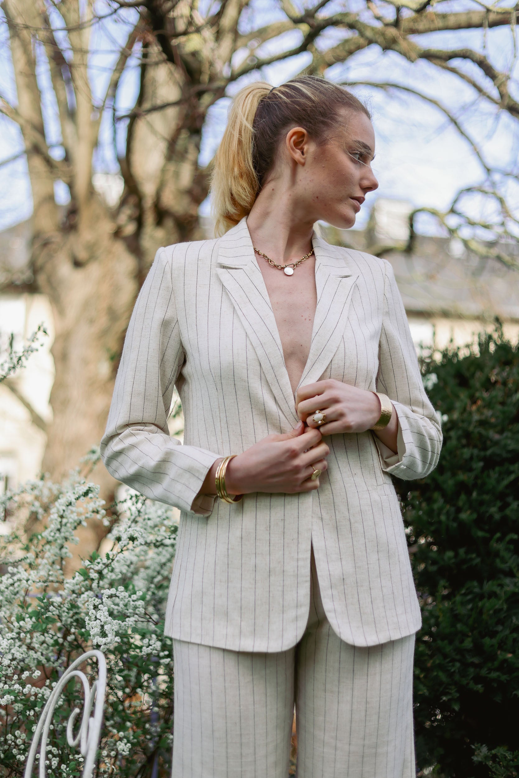 Veste blazer en lin
