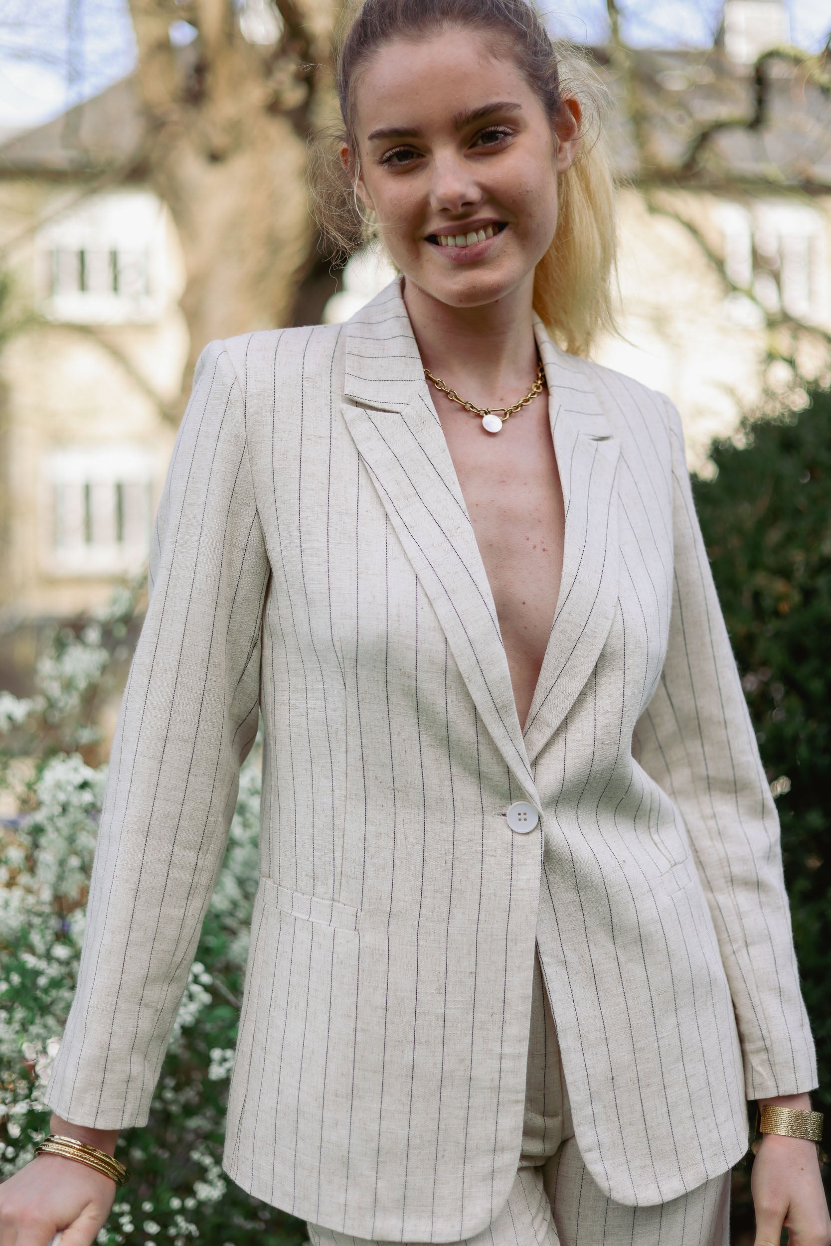 Veste blazer en lin