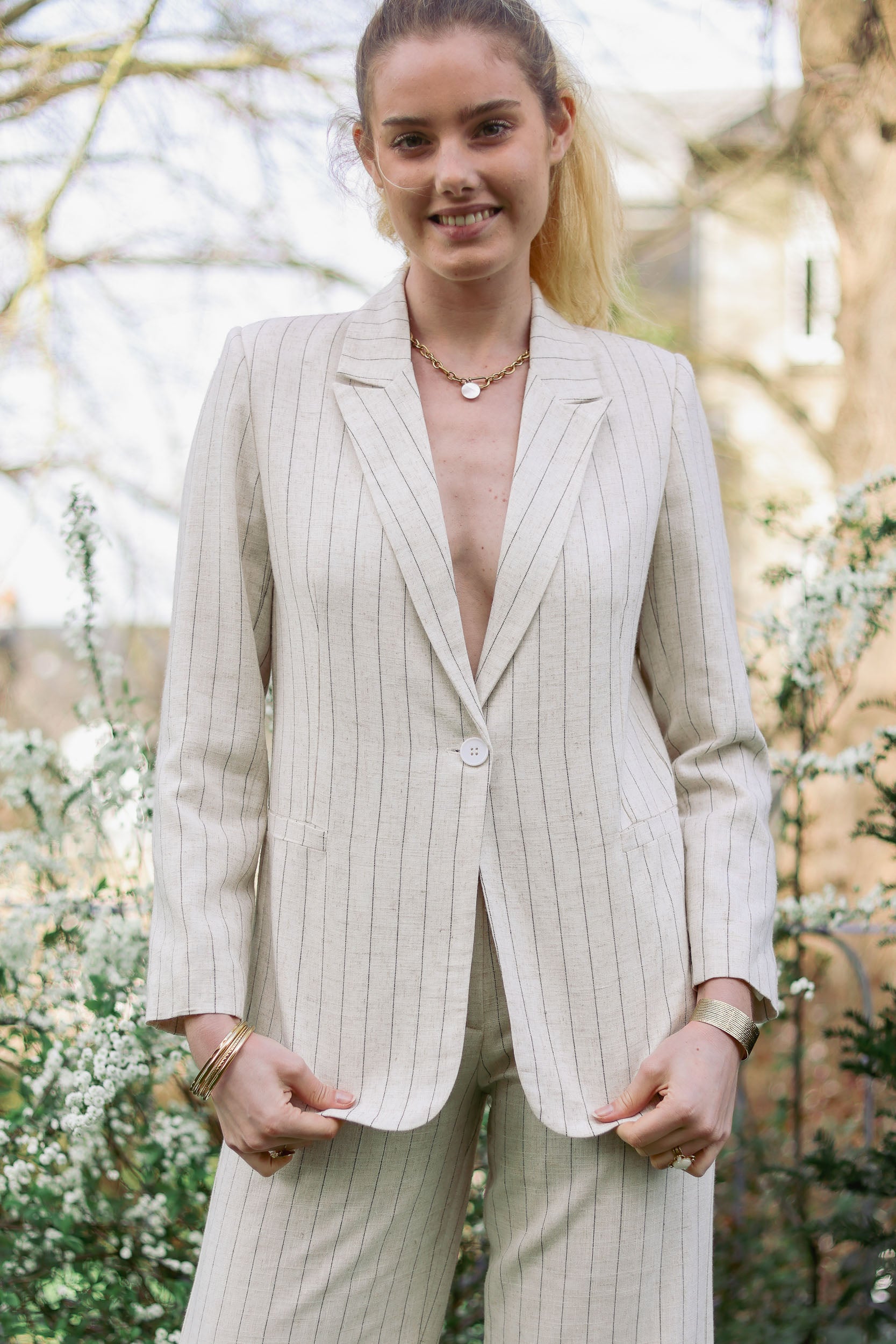Veste blazer en lin