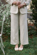 Pantalon en lin rayé