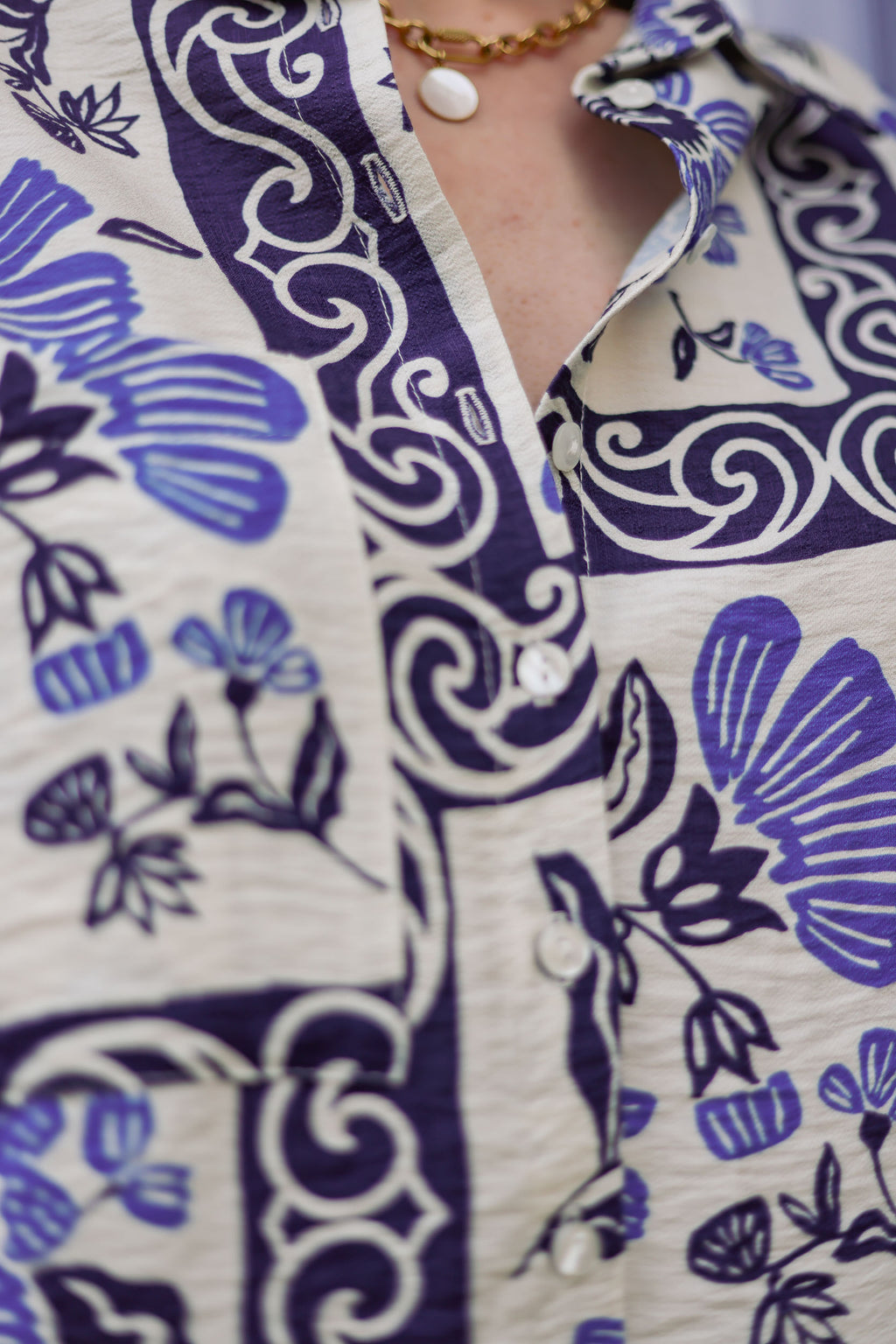 Chemise à motifs carré