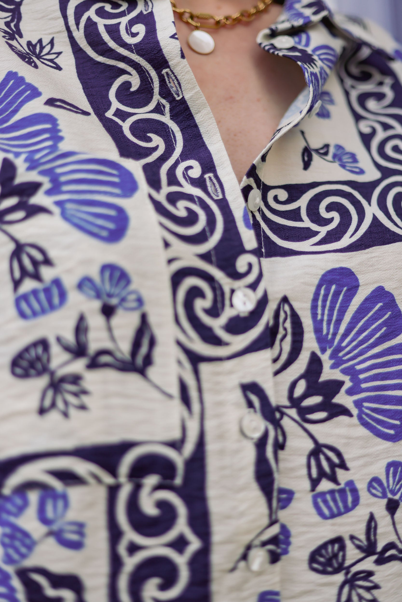 Chemise à motifs carré