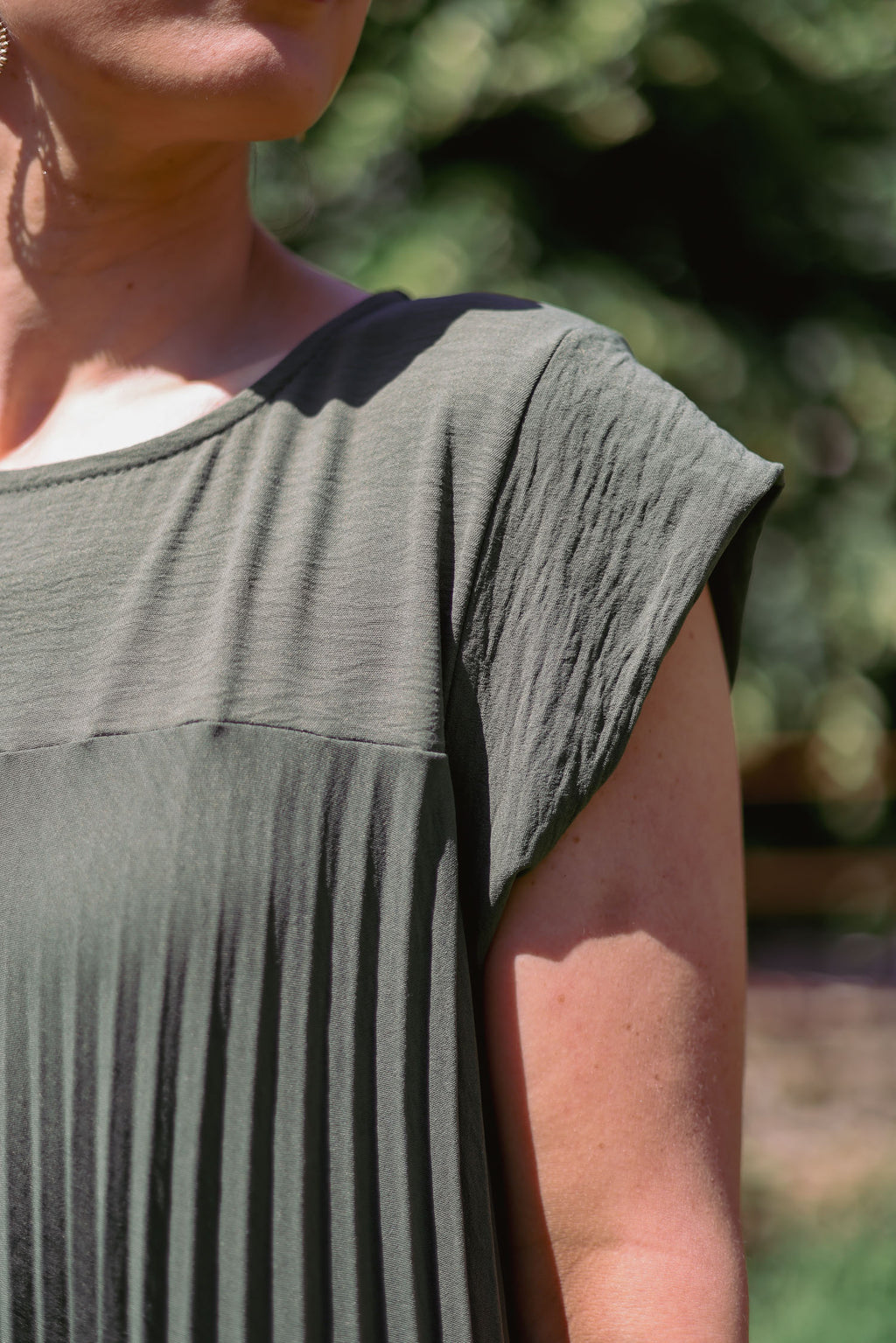 Robe longue plissée