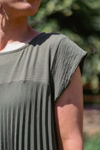 Robe longue plissée