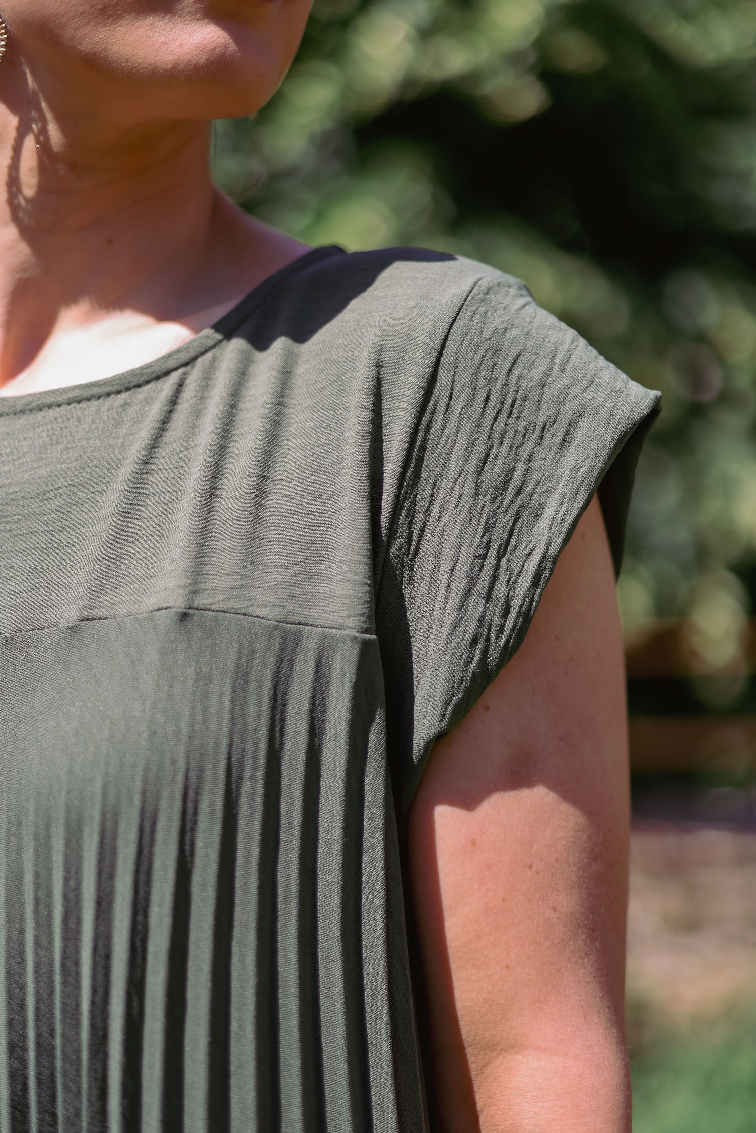 Robe longue plissée