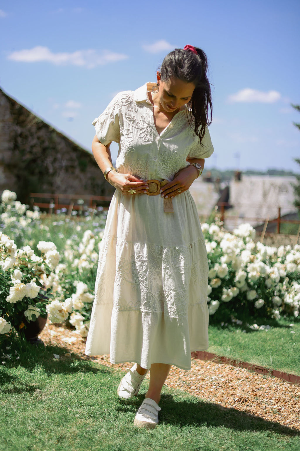 Robe longue broderies