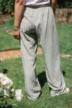 Pantalon fluide rayé