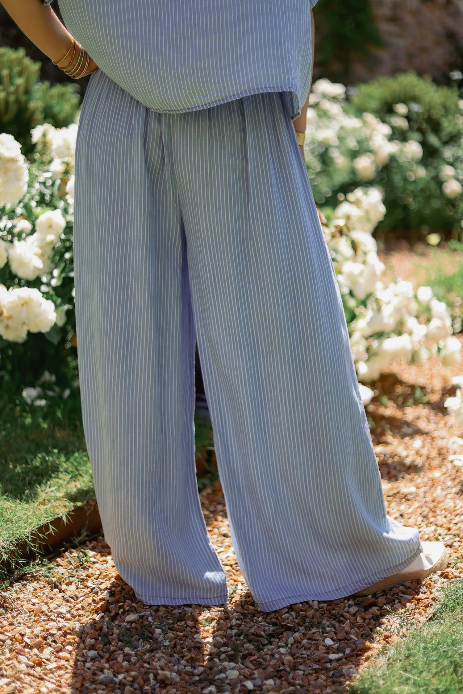 Pantalon fluide rayé