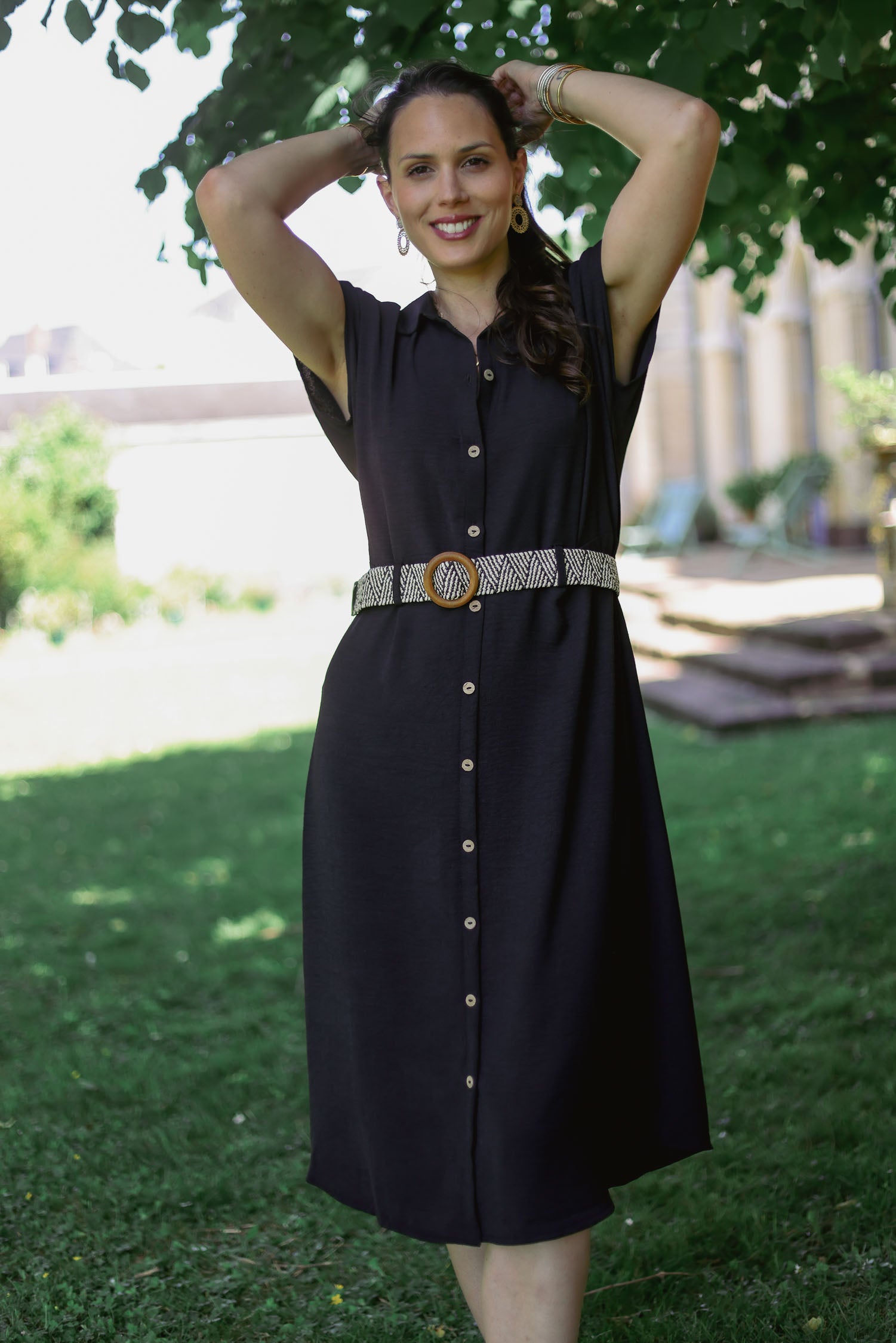 Robe boutonnée uni