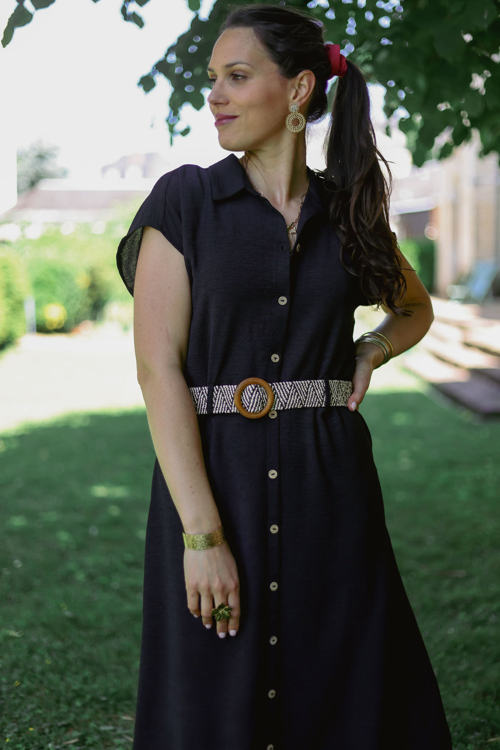 Robe boutonnée uni