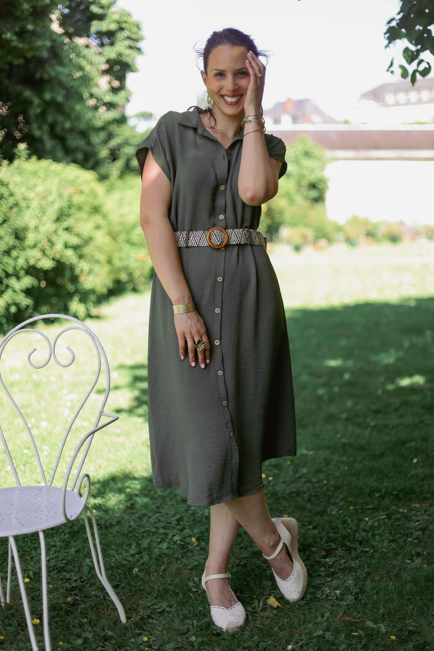 Robe boutonnée uni