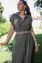 Robe boutonnée uni