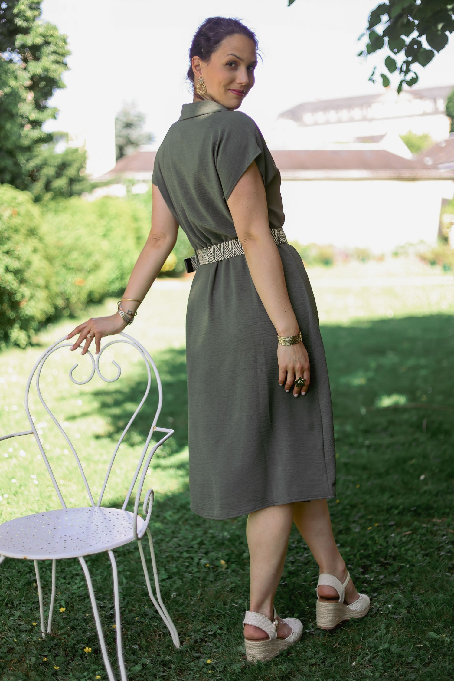 Robe boutonnée uni