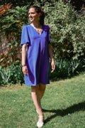 Robe droite col festonné