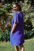 Robe droite col festonné