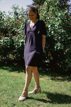 Robe droite col festonné