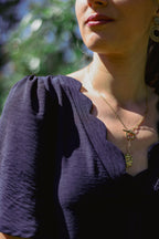 Robe droite col festonné