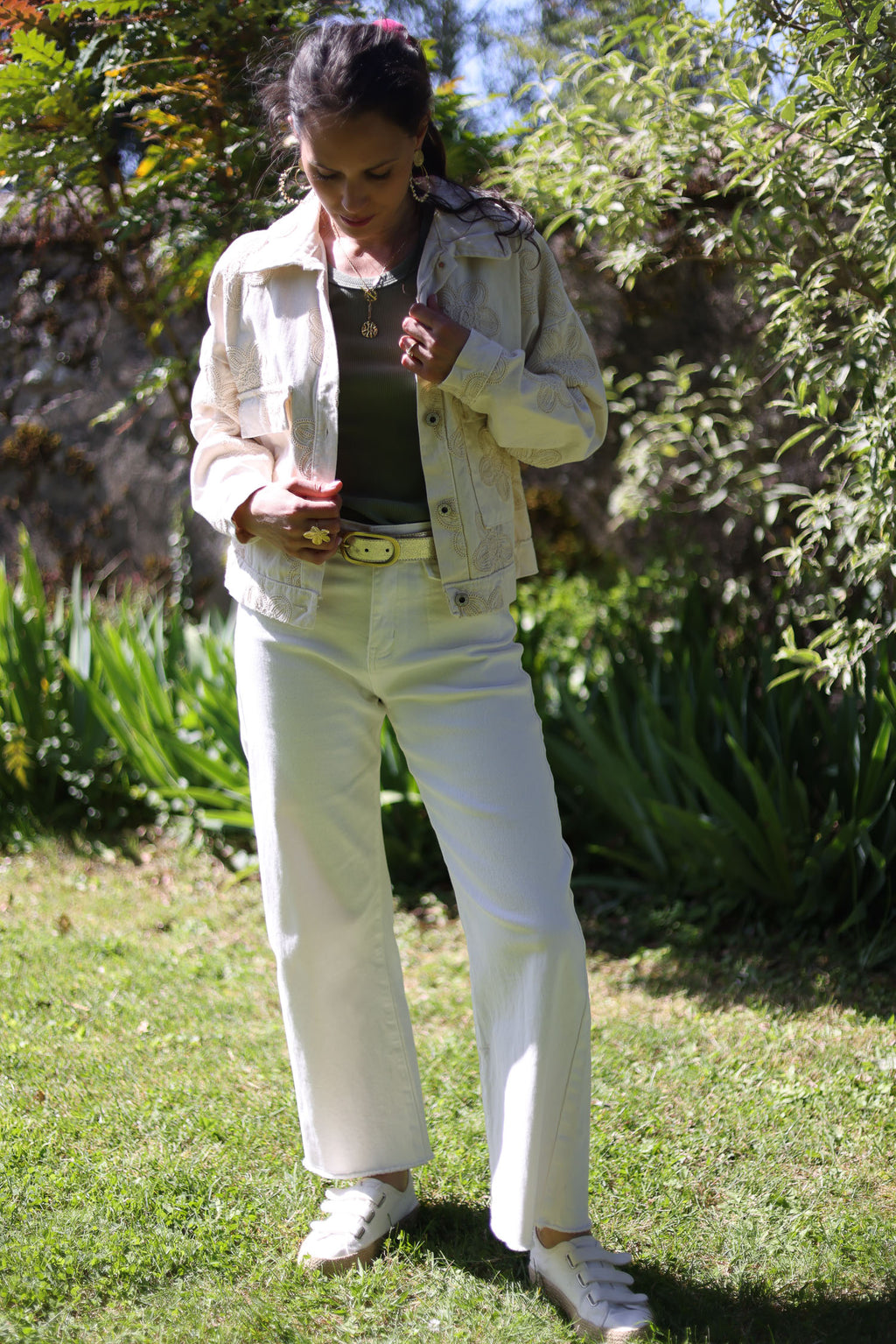 Veste jean brodée
