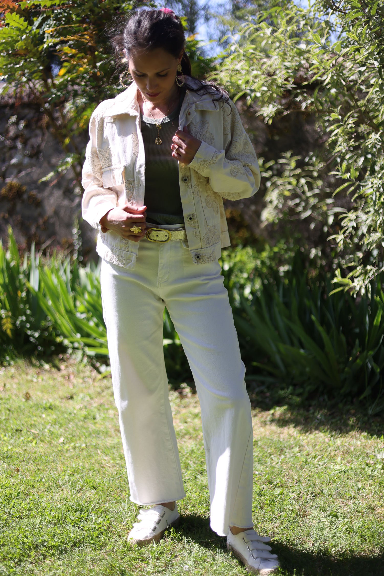 Veste jean brodée