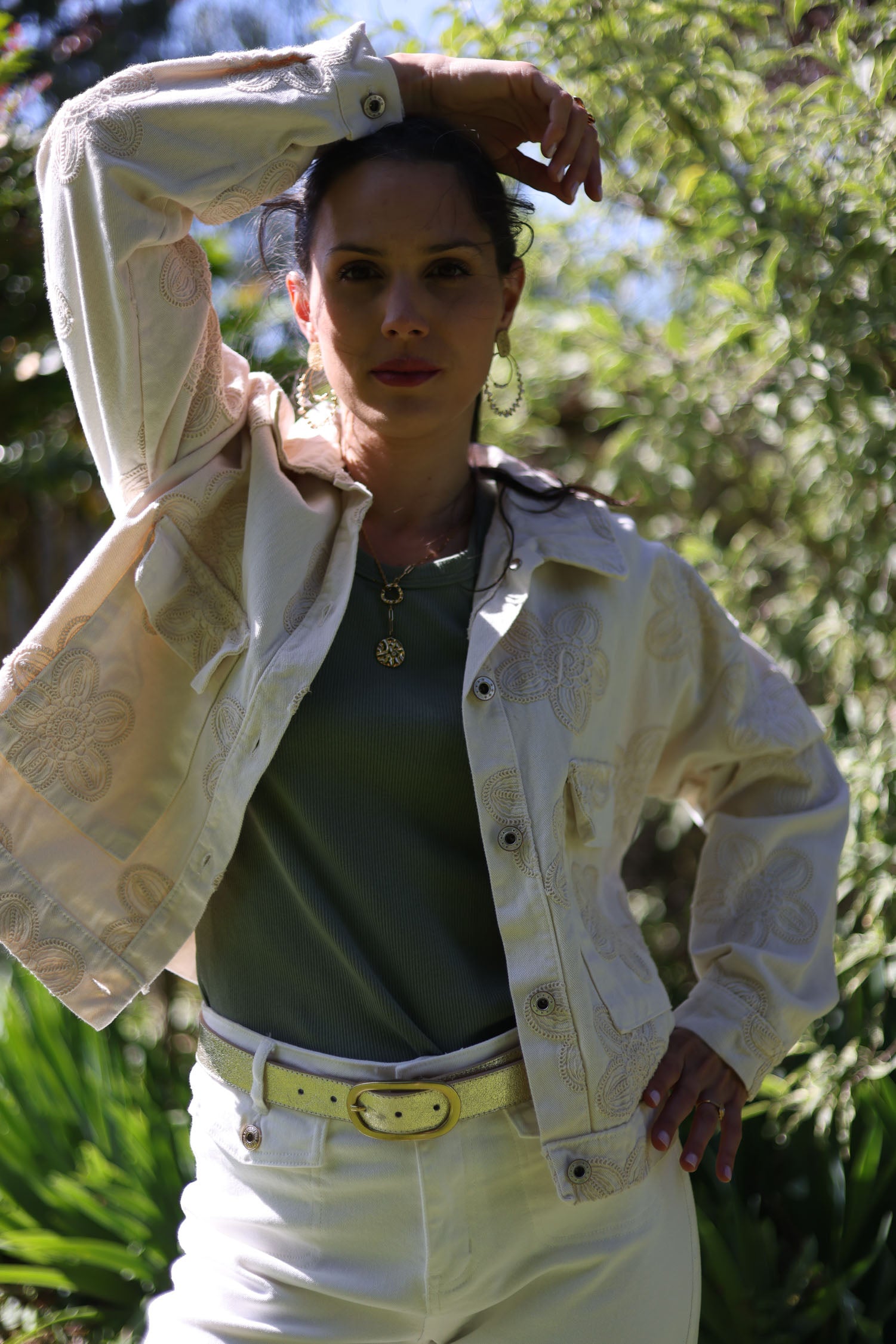 Veste jean brodée