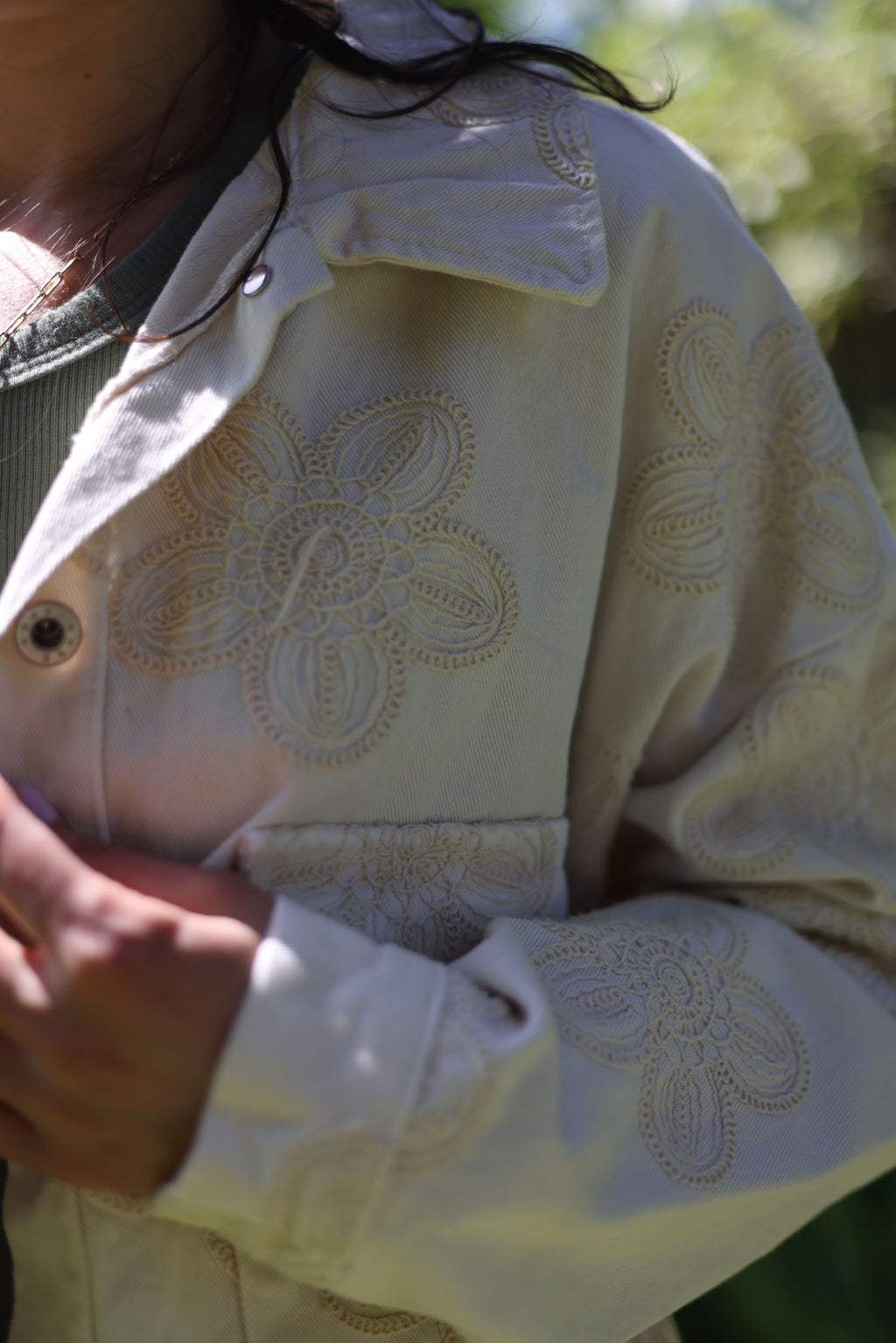 Veste jean brodée