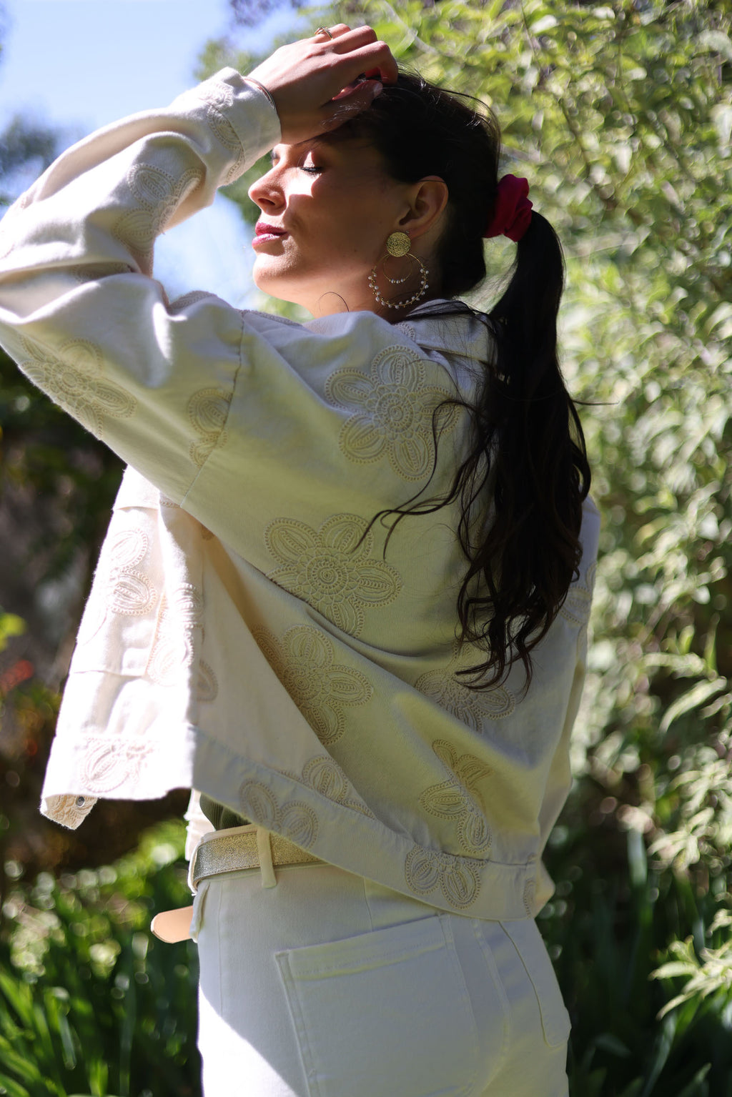 Veste jean brodée