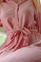 Robe chemise rayée