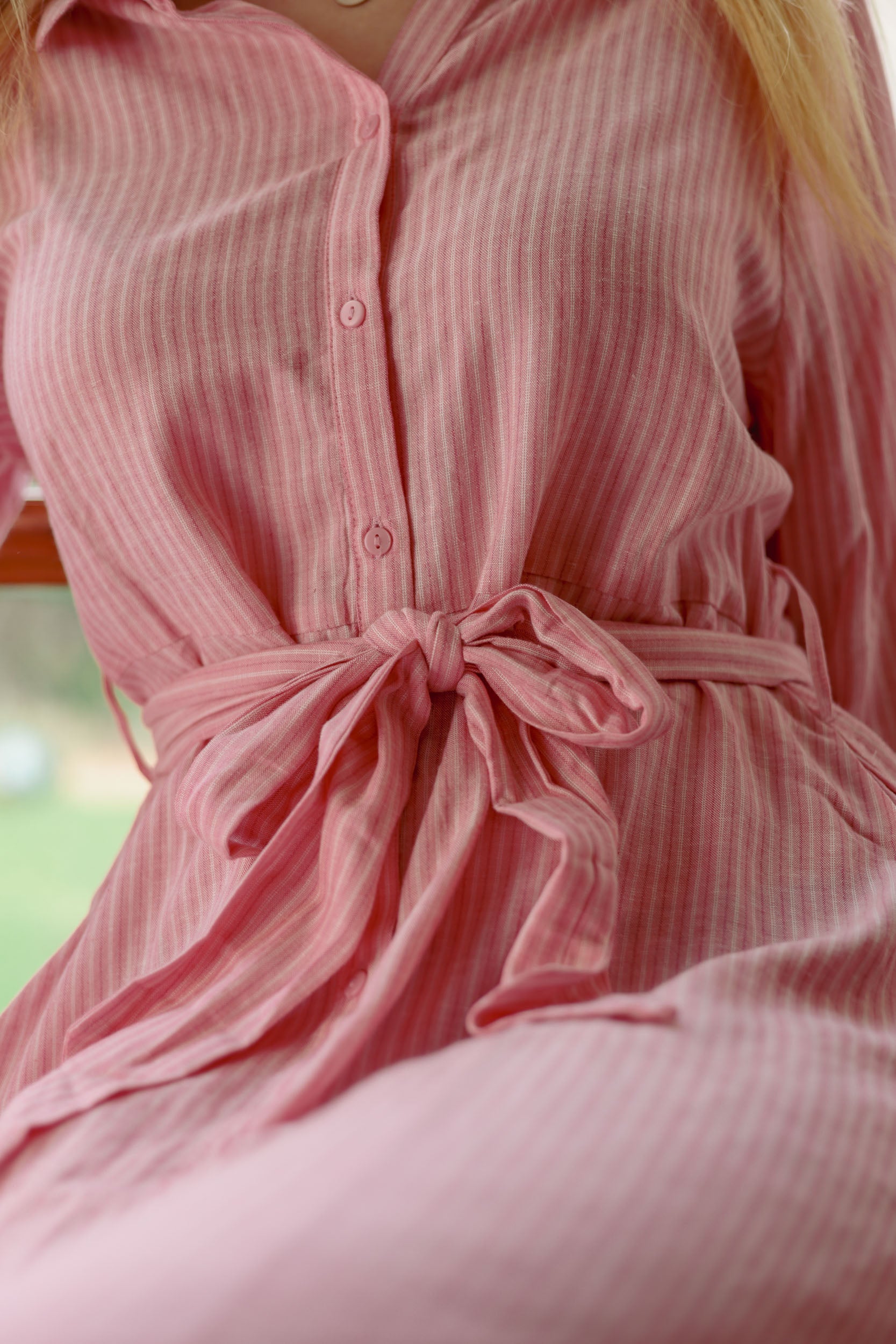 Robe chemise rayée