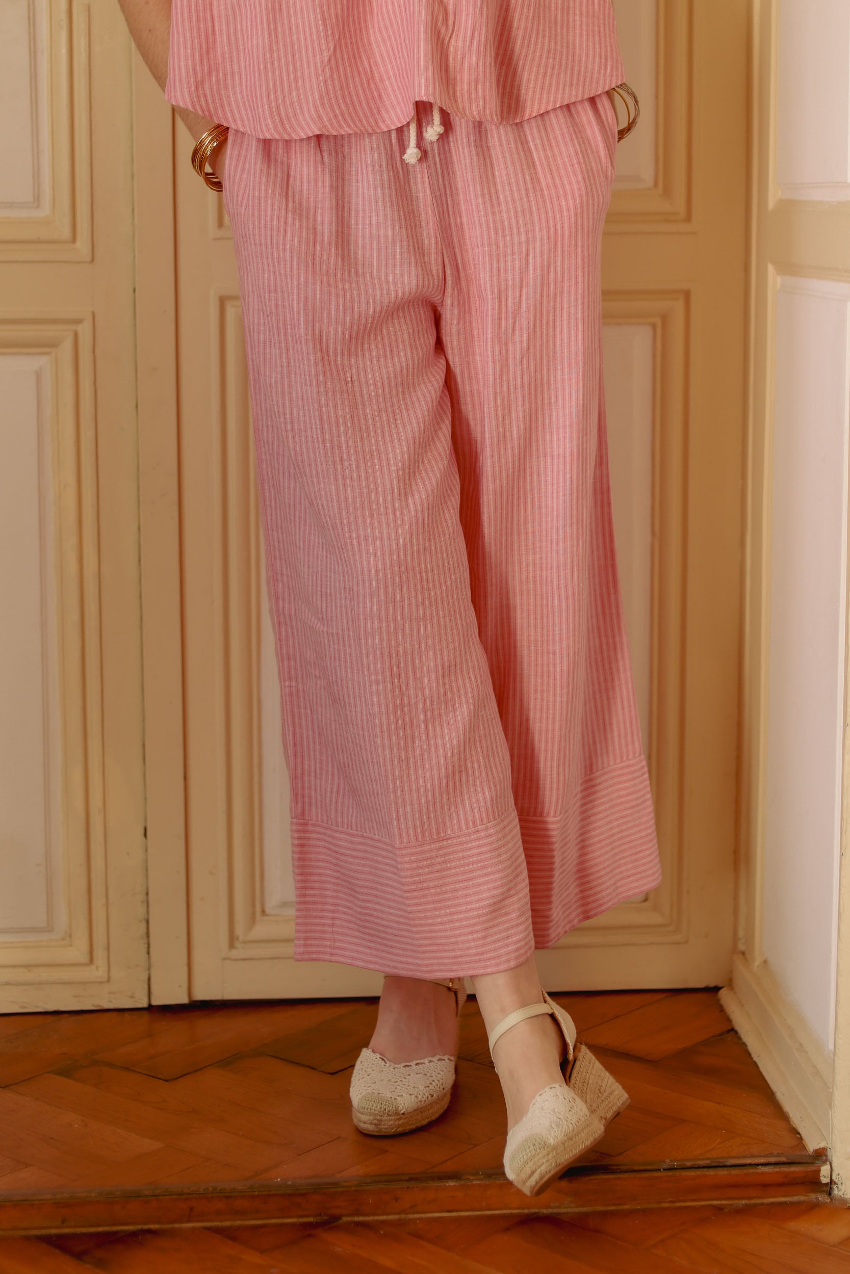 Pantalon large rayé