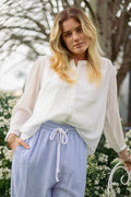 Blouse brodée unie