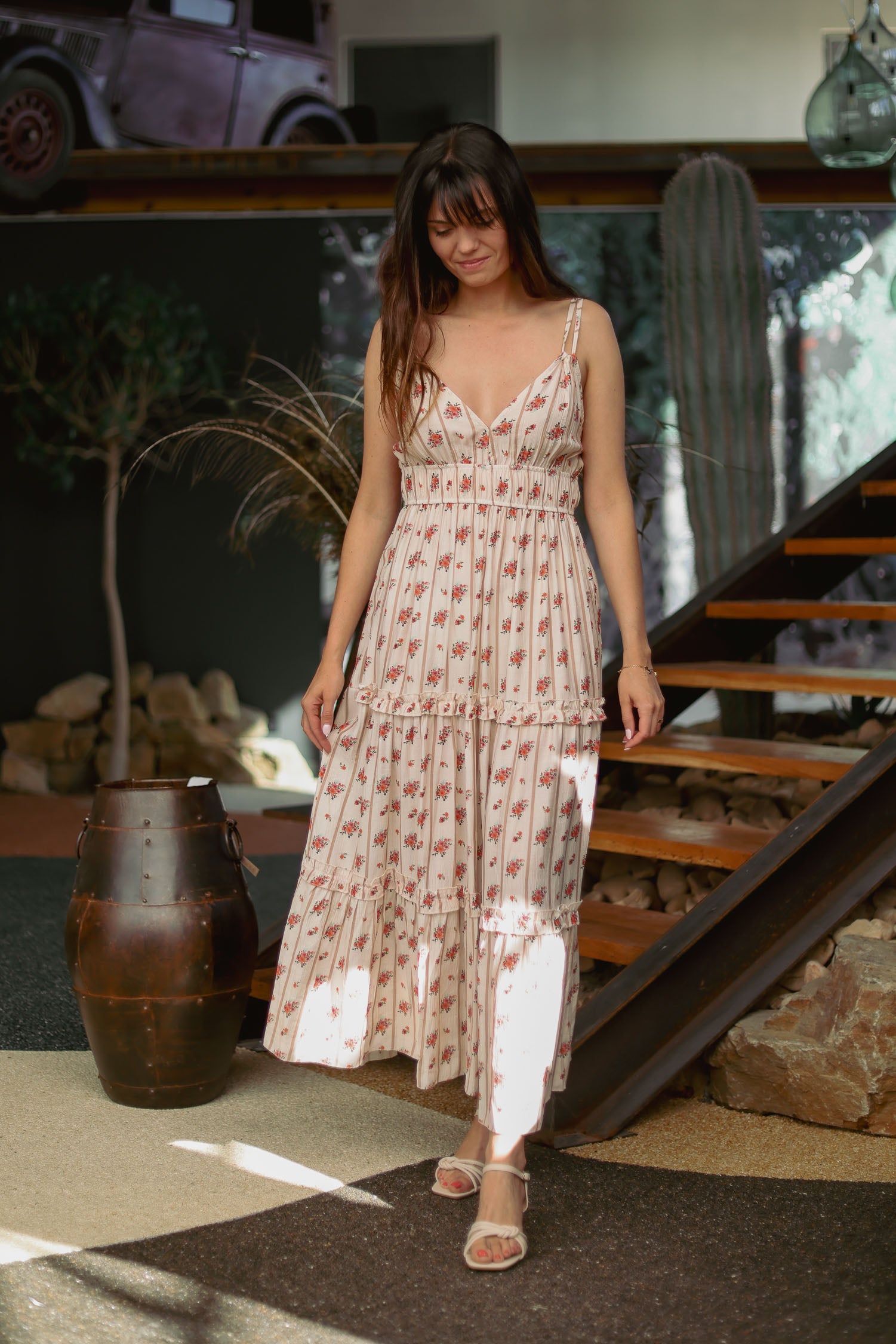 Robe longue fleurie