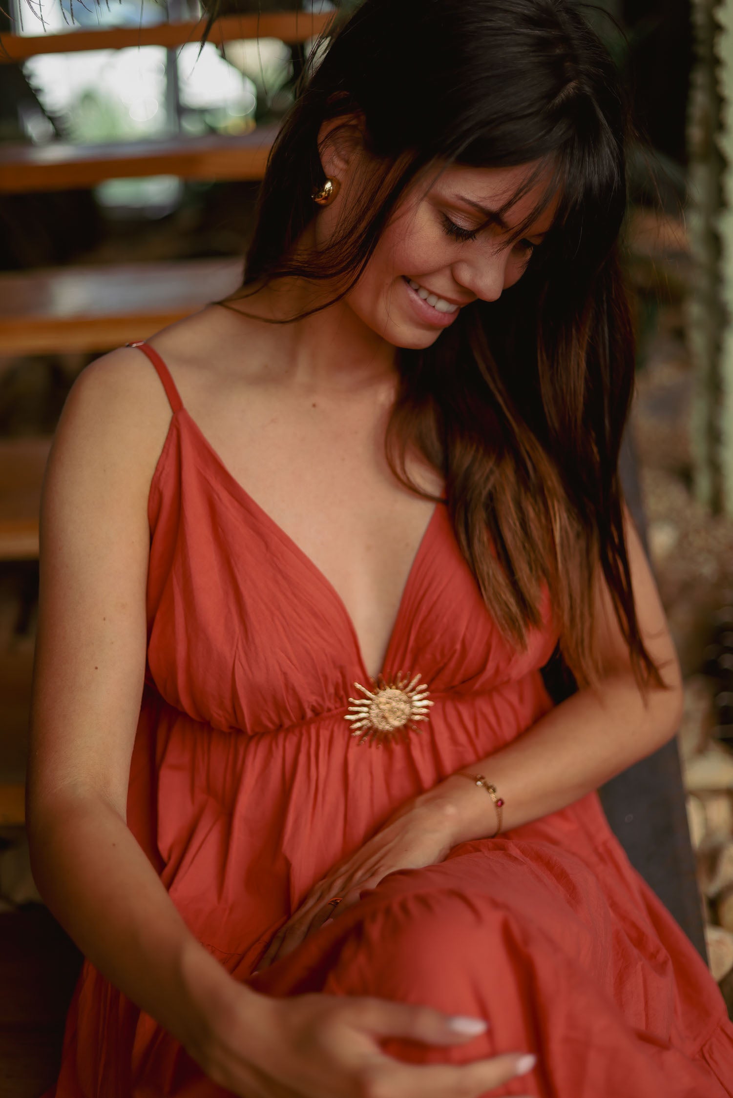 Robe longue à broche