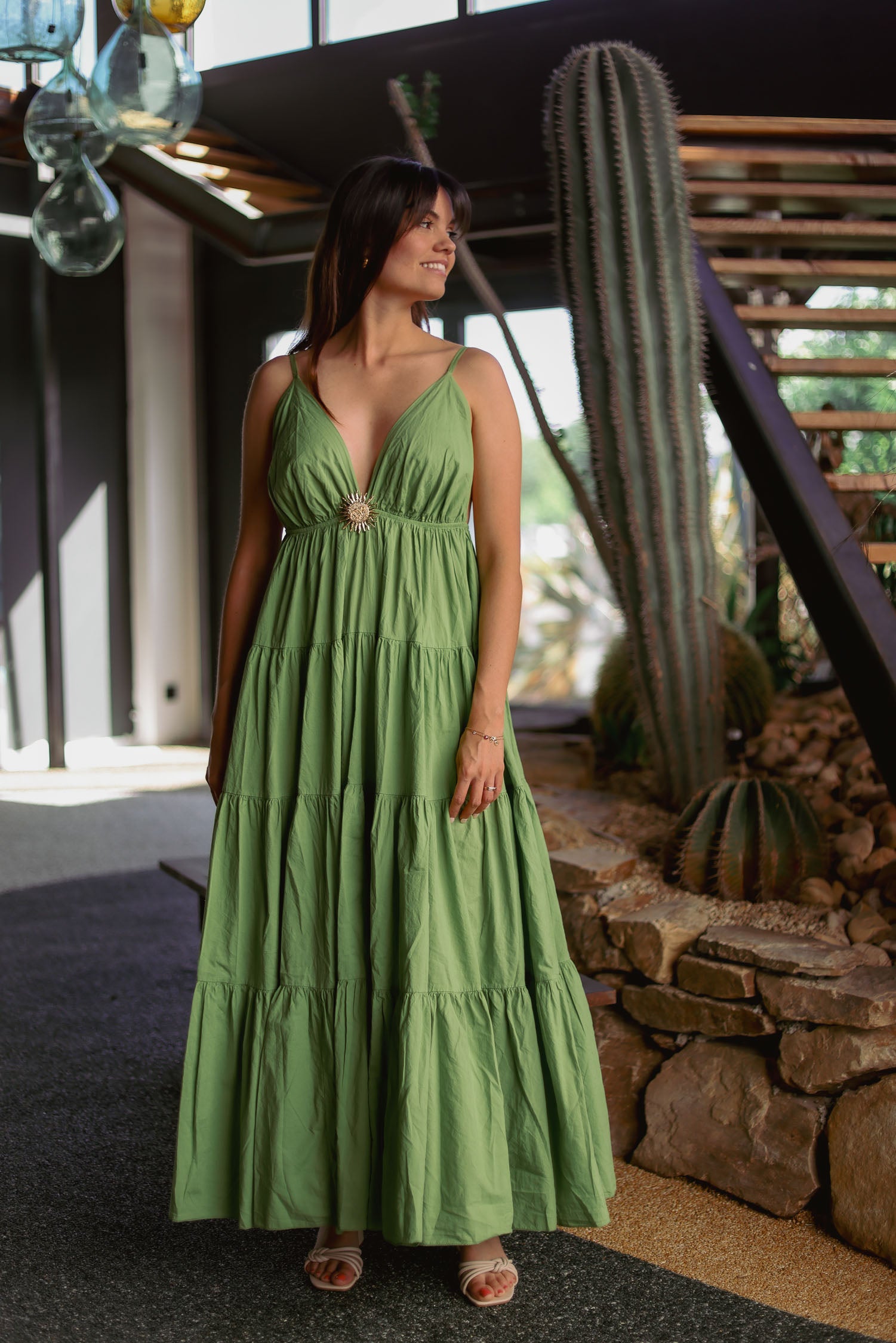 Robe longue à broche