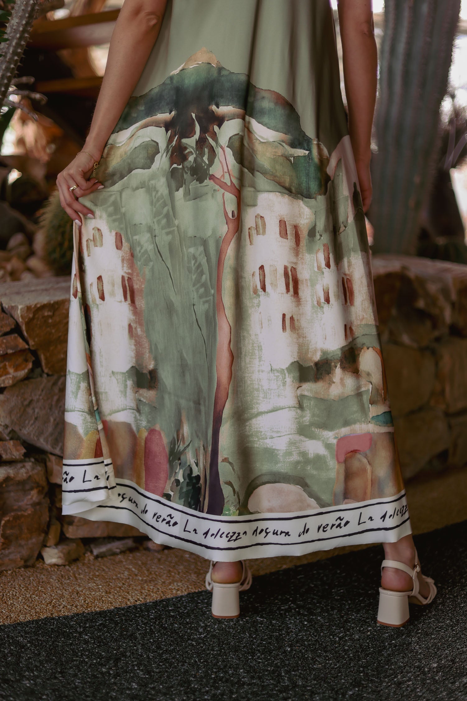 Robe longue imprimée
