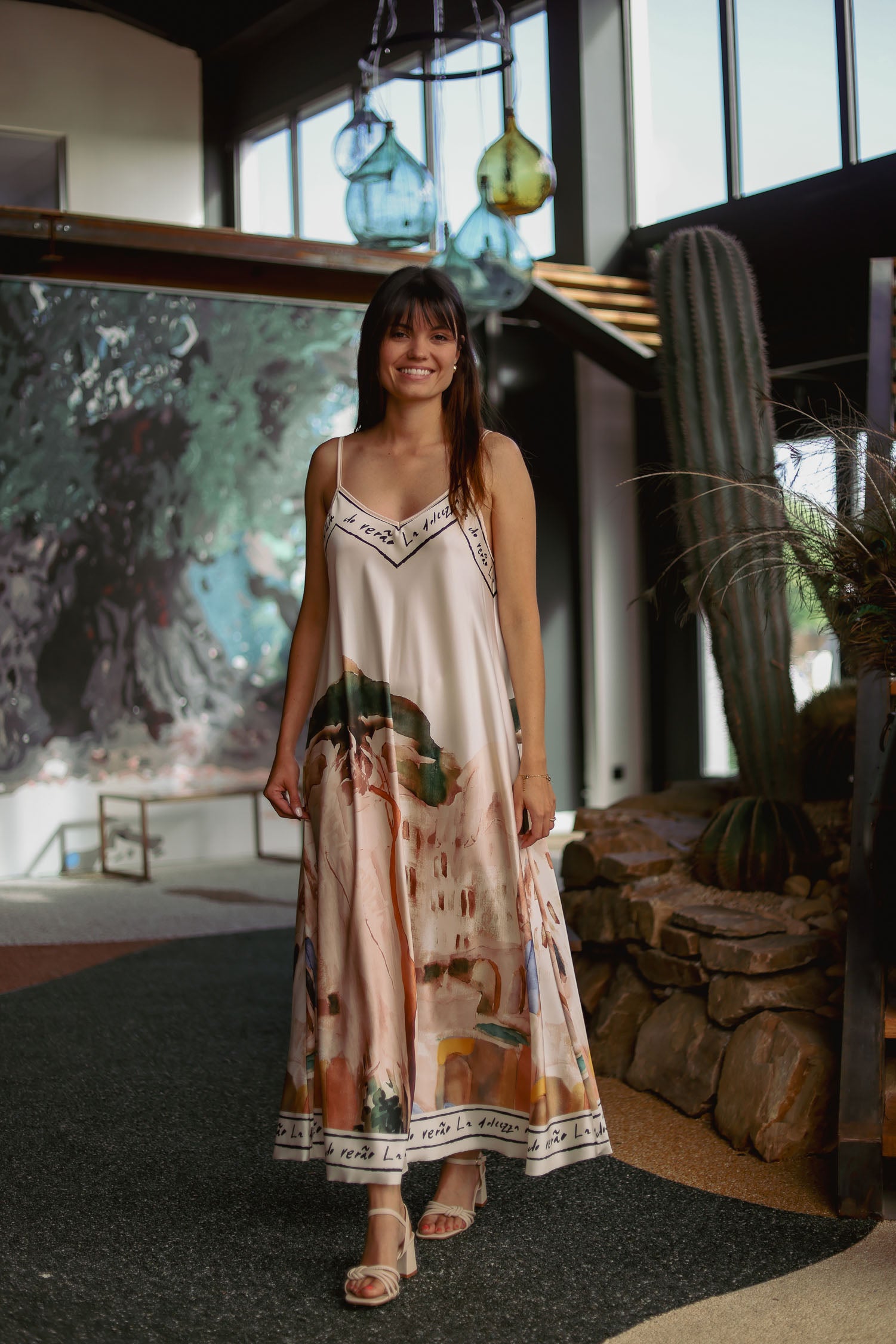 Robe longue imprimée