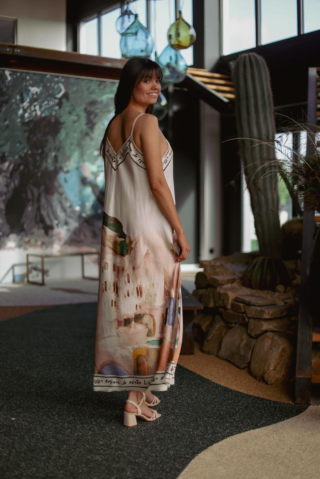 Robe longue imprimée