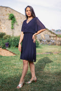 Robe courte plissée