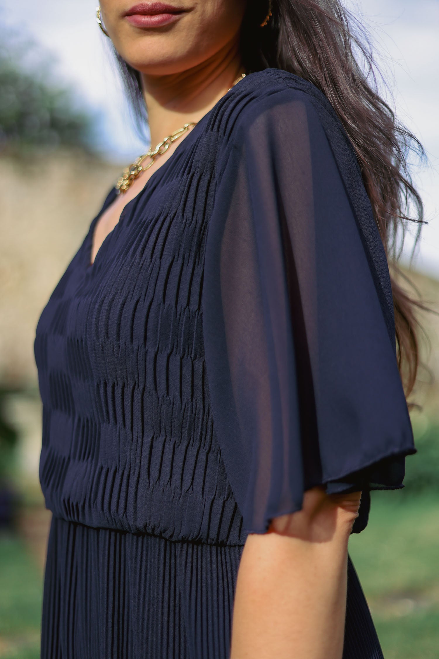 Robe courte plissée