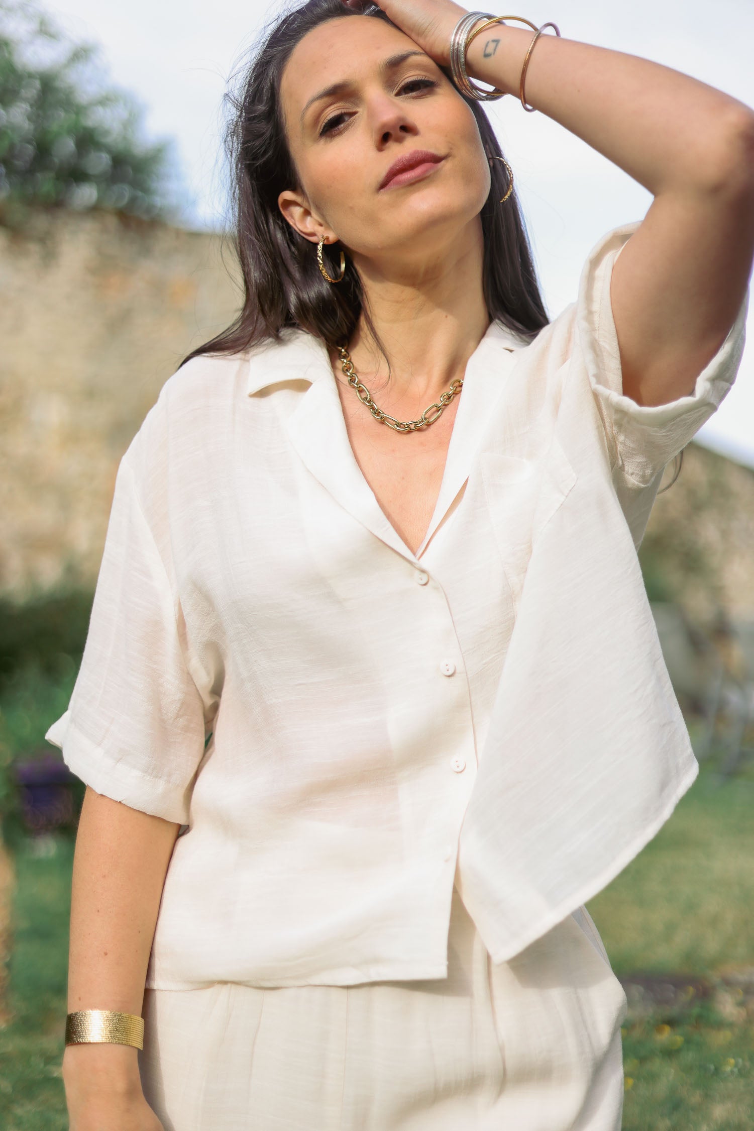 Chemise courte fluide