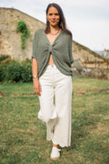 Pantalon finition brodée