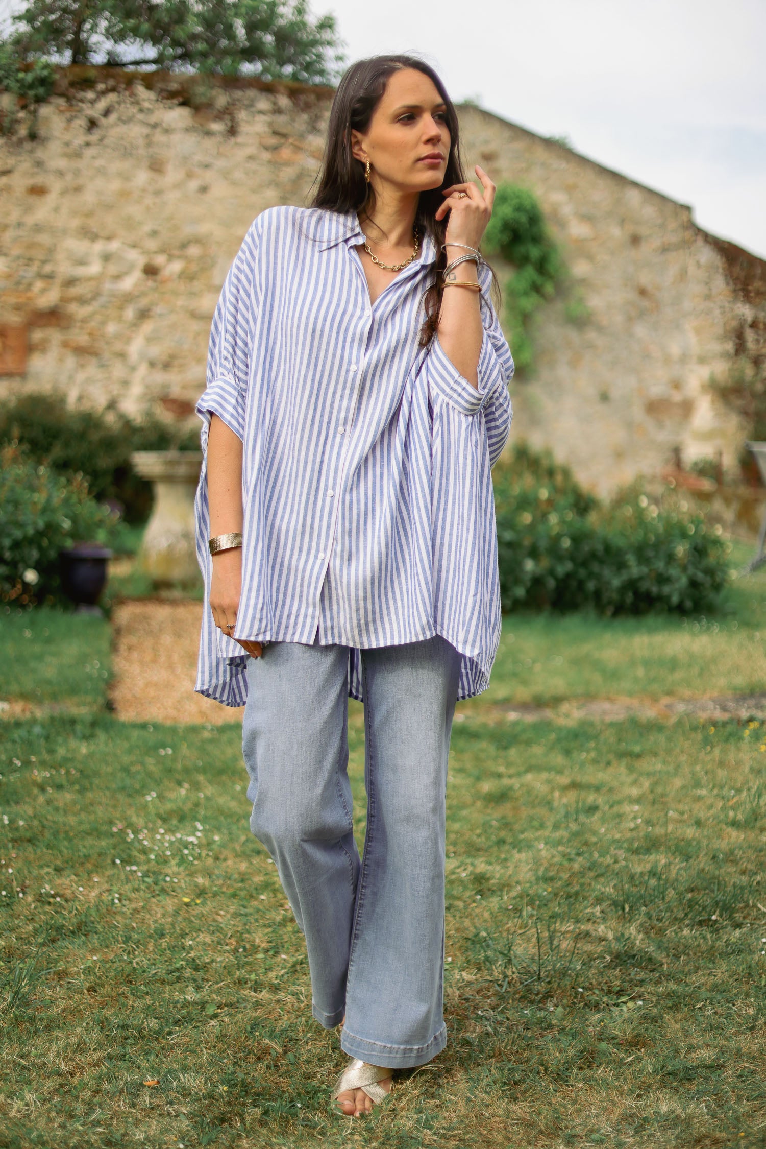 Chemise large rayée