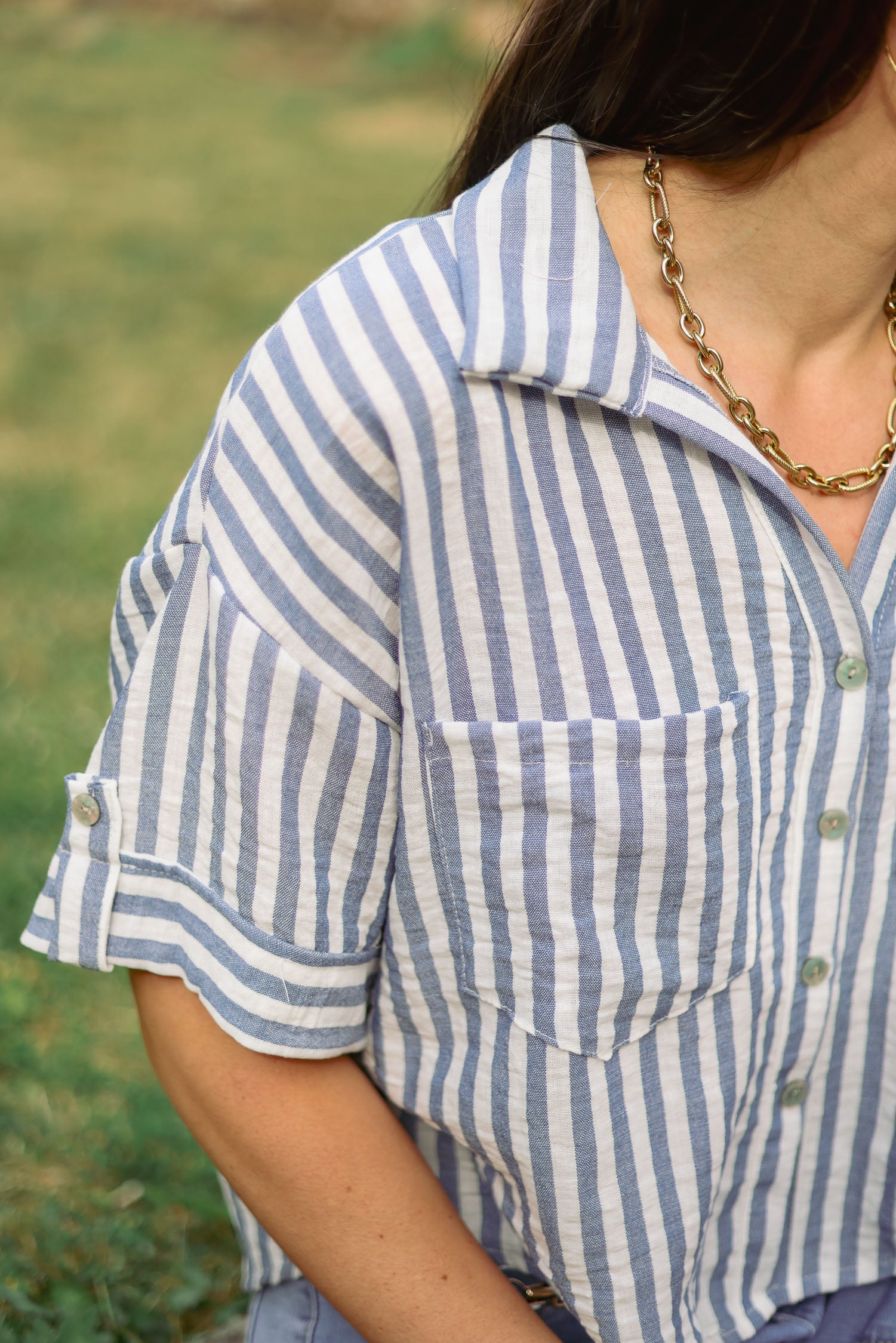 Chemise courte rayée