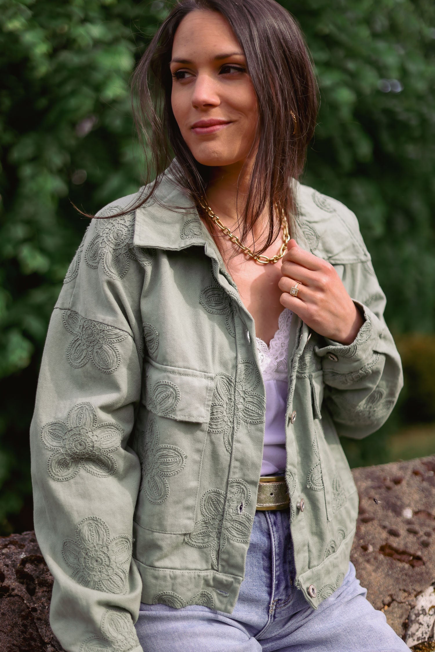 Veste brodée all over
