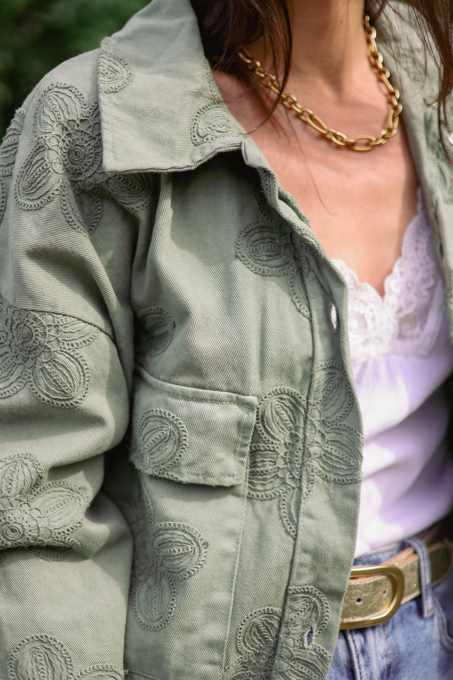 Veste brodée all over