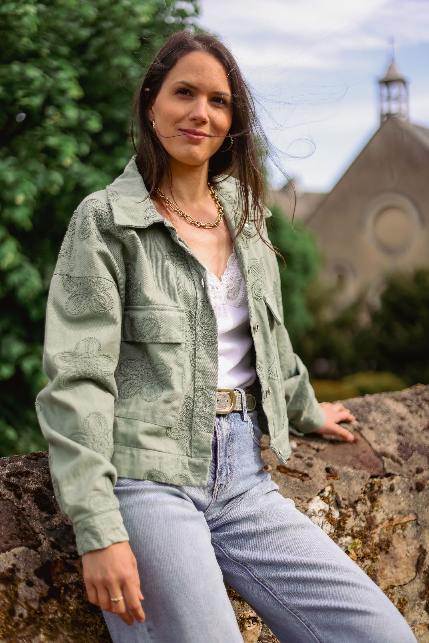 Veste brodée all over