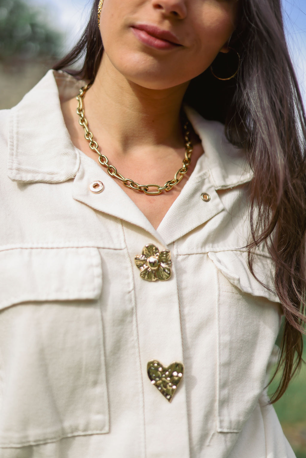 Veste boutons bijoux