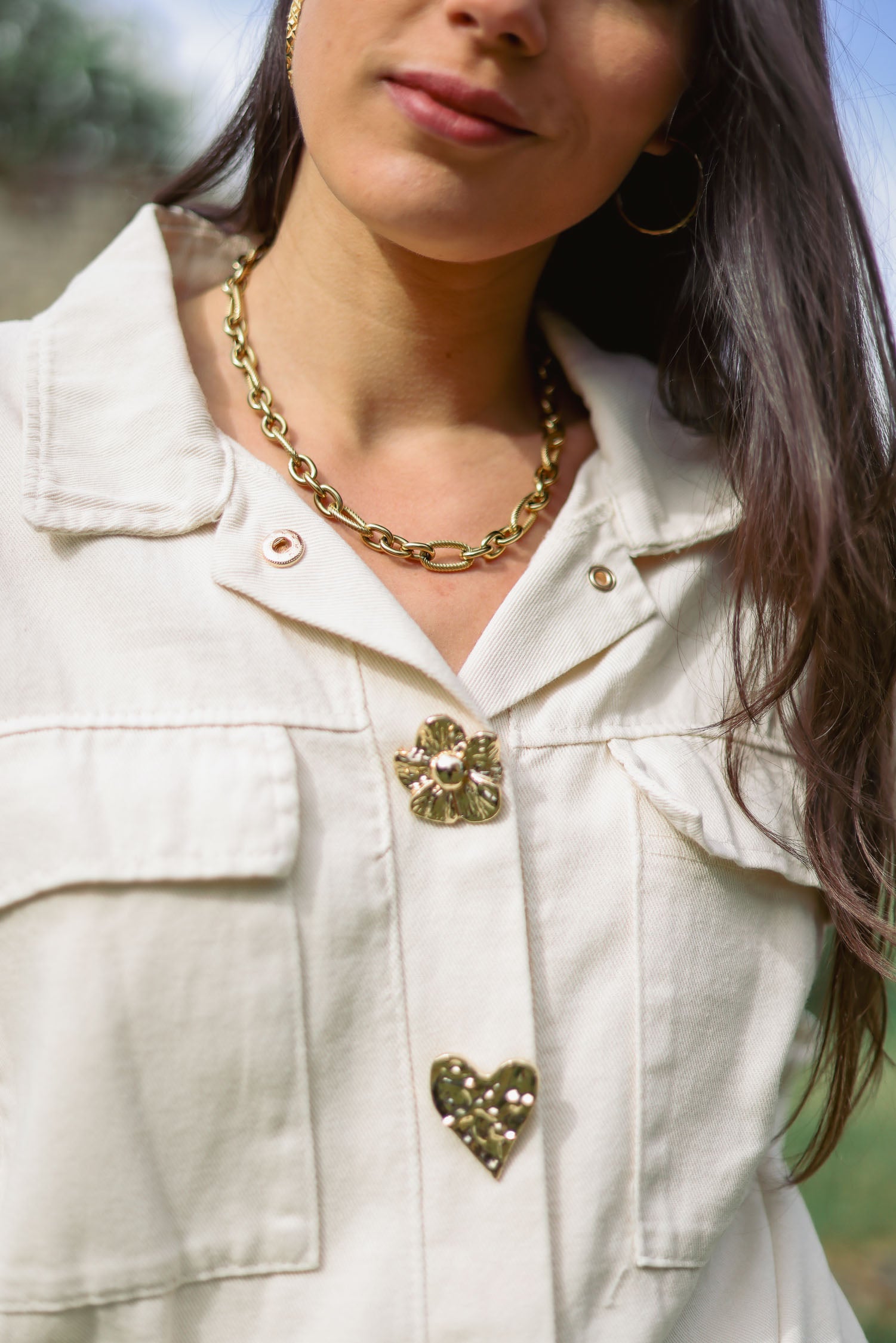 Veste boutons bijoux