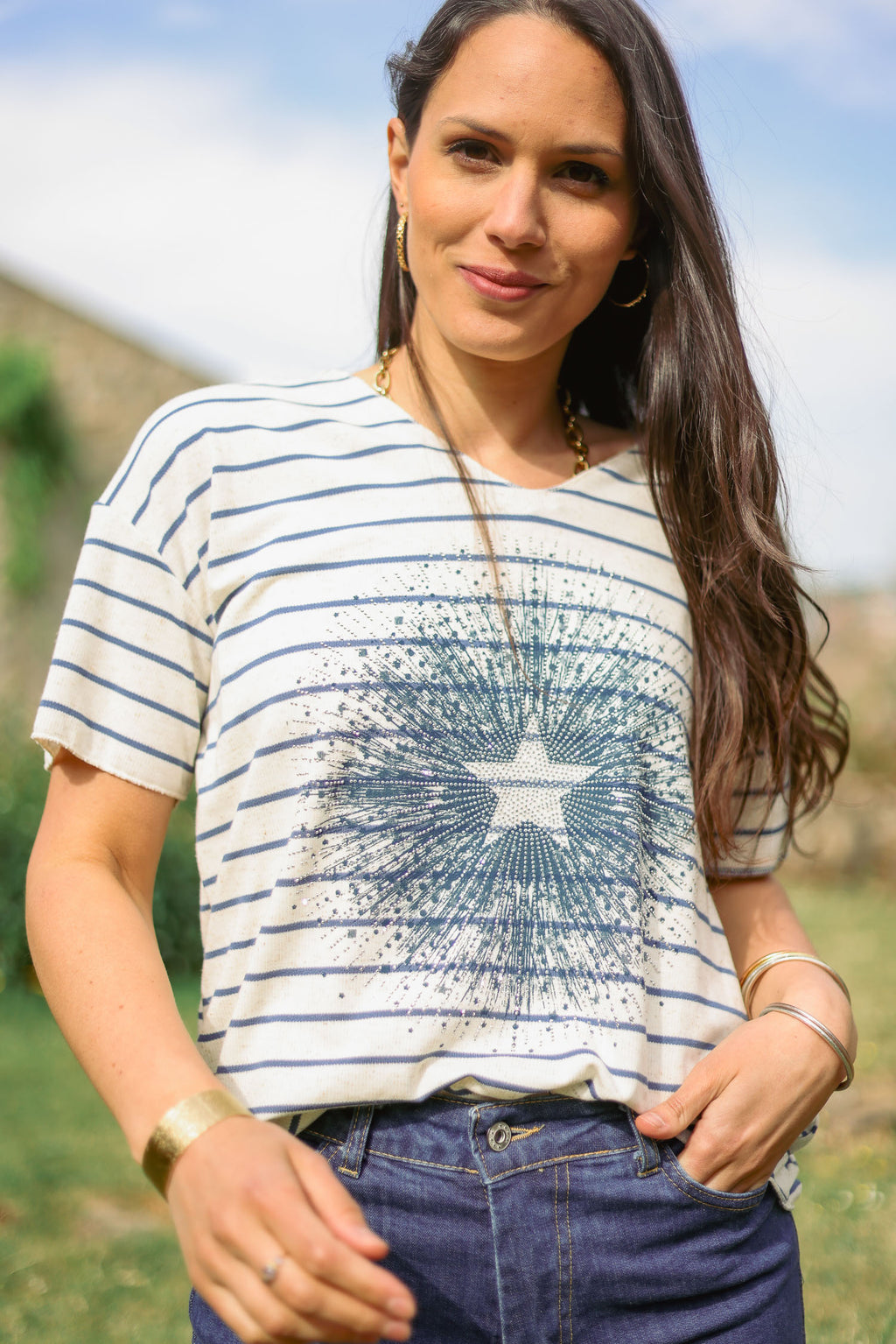 T-shirt étoile strass