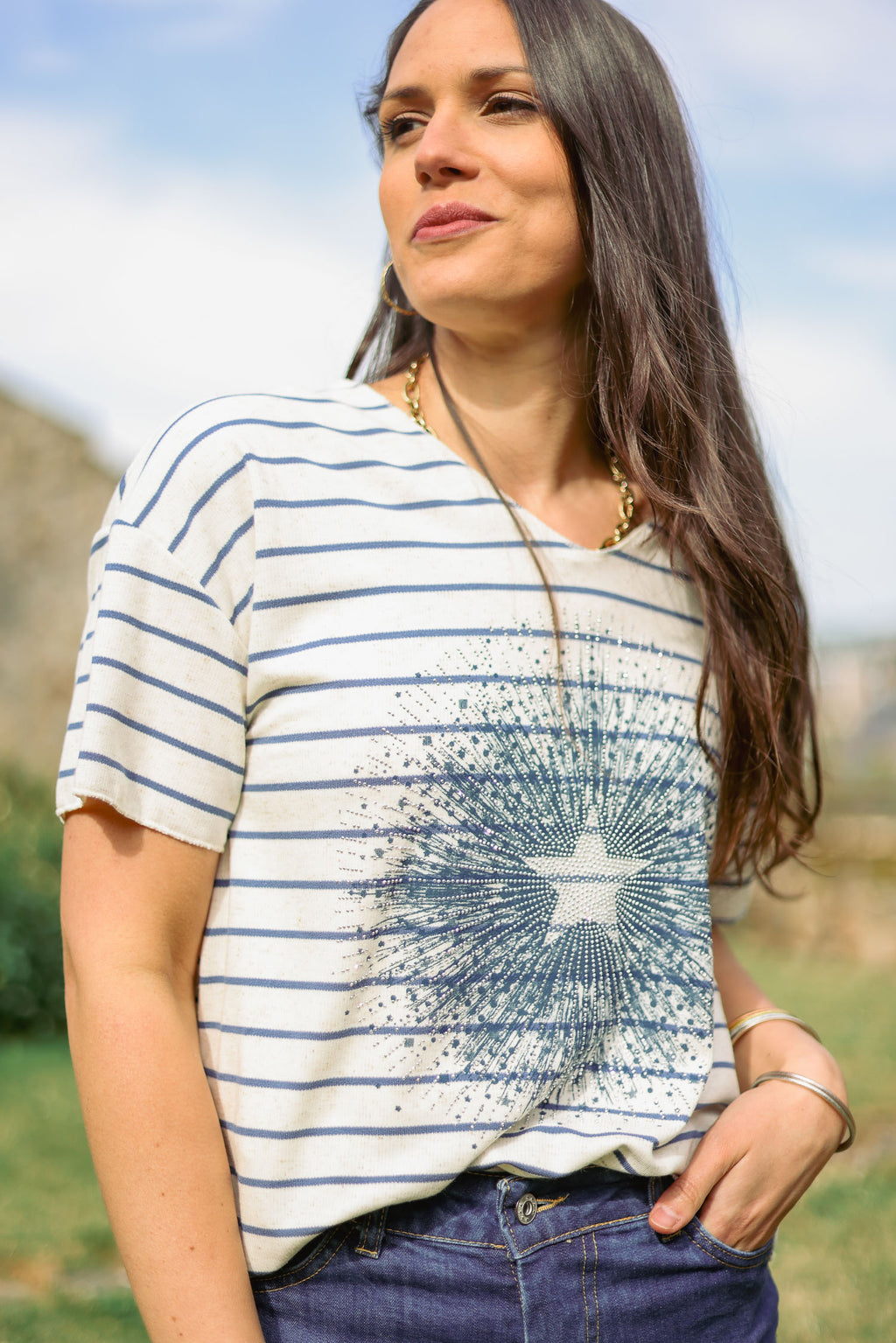 T-shirt étoile strass